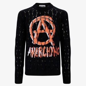 MOSCHINO Couture Black Anarchy Sweater made of 100% cotton.